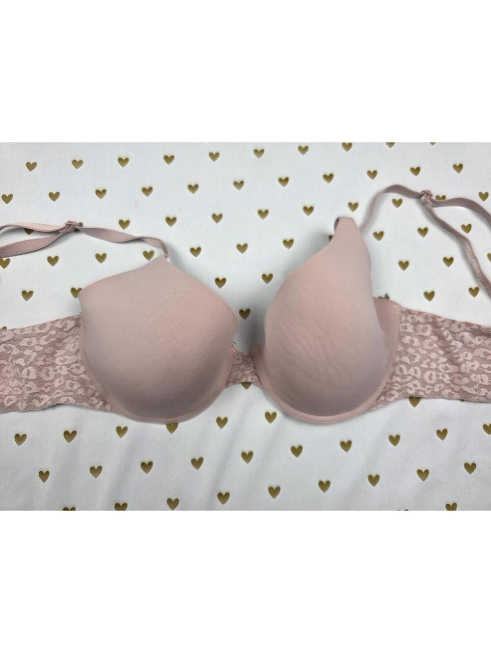 Victorias Secret Beige 32D T Shirt Lightly Lined Bra Demi